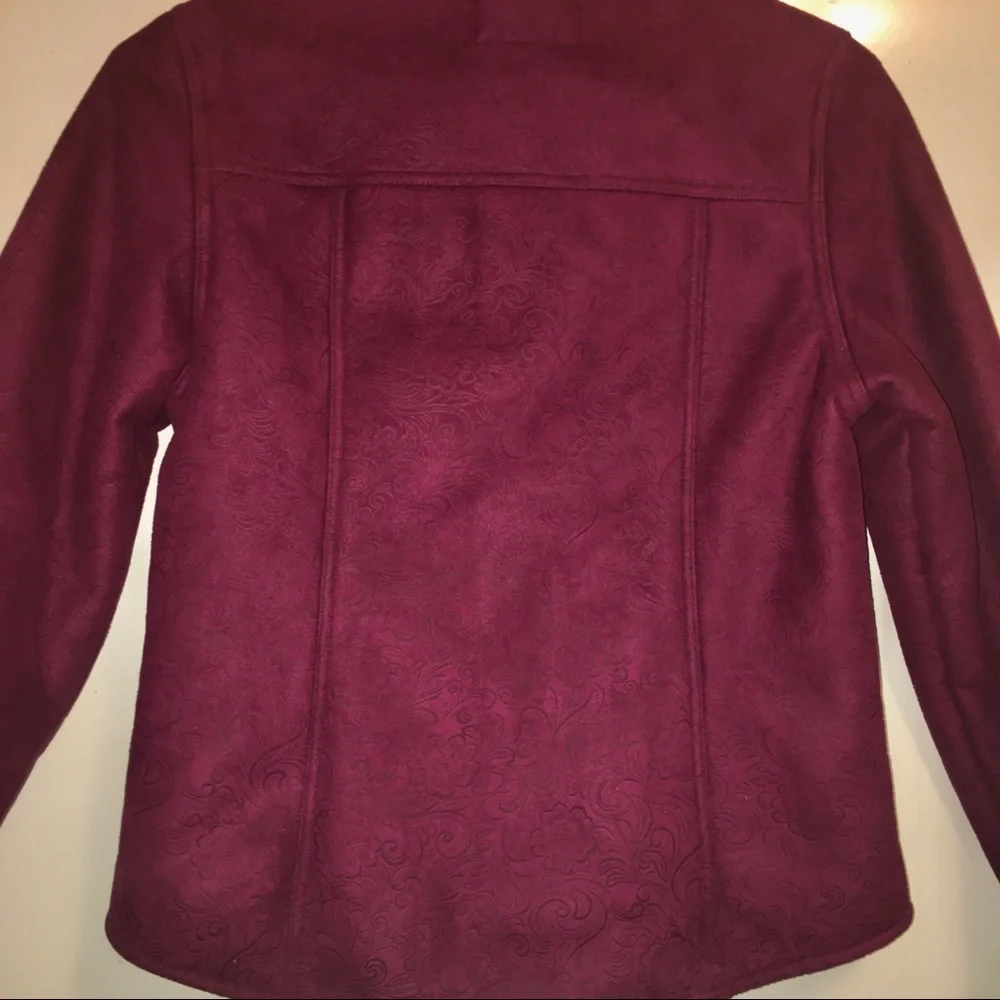 Outback Faux Shearling Coat Soft Lux Burgundy Red size Small fit Like a Medium - Picture 8 of 8